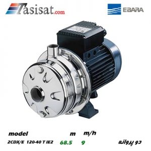 پمپ آب تک پروانه ابارا تمام استیل مدل 2CDX/E 120/40 T IE2