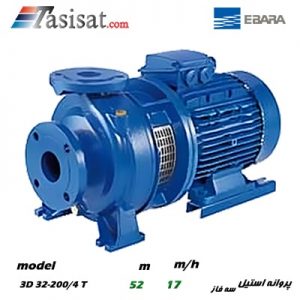 پمپ آب تک پروانه استیل ابارا مدل 3D 32-200/4 T