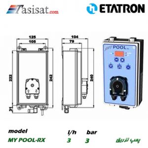 پمپ تزریق هوشمند ETATRON با خروجی 4 تا 20 میلی آمپرسری MY POOL مدل MY POOL-RX