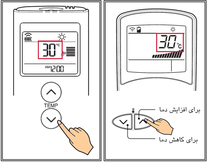 نحوه تنظیم درجه گرمایش کولر گازی 