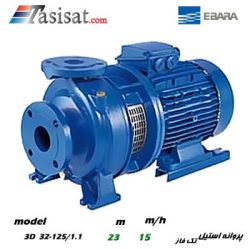 پمپ آب تک پروانه استیل ابارا مدل 3D 32-125/1.1
