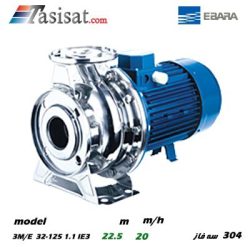 پمپ آب تک پروانه ابارا مدل 3M/E 32-125 1.1 IE3